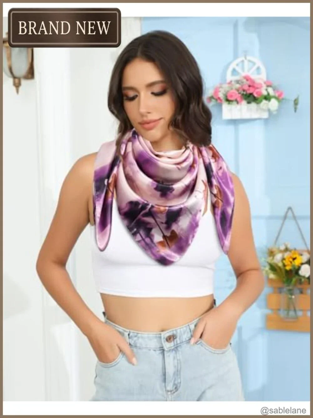 Large Satin Head Scarf for Women 35